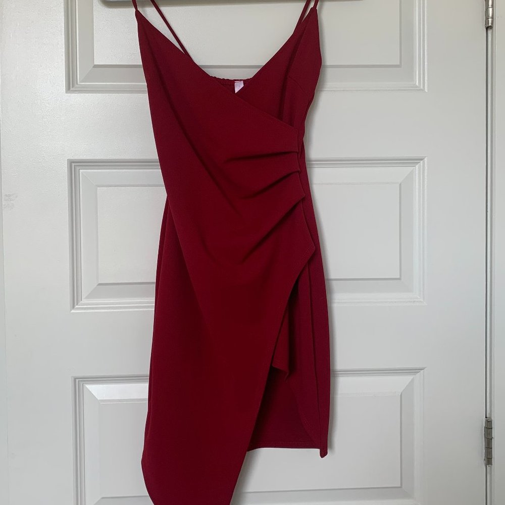 Short Red Dress with Slit